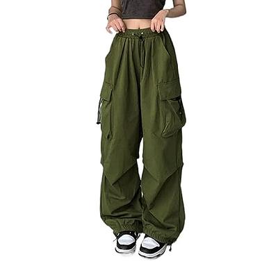 Women's Baggy Cargo Pants Drawstring Elastic Waist Ruched Hiking Pants  Parachute Pants for Women Hippie Lounge Pant A Grey Small