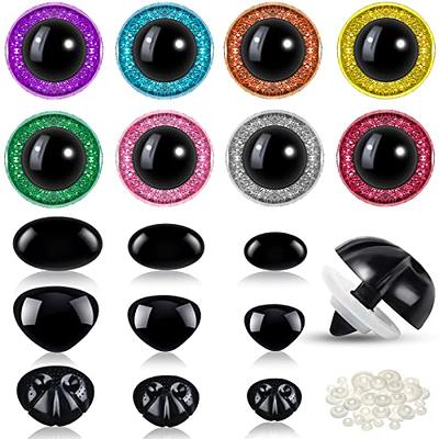 100x Safety Eyes with Colorful Glitter Washer, Safety Eyes for Stuffed  Animals Dolls(16mm)