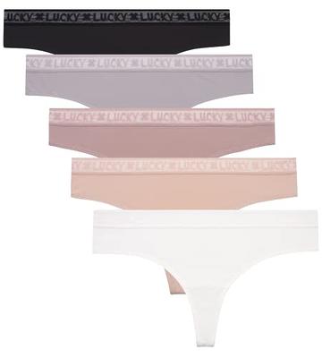 Lucky Brand Women's Underwear - 5 Pack Microfiber Thong Panties (S-XL)