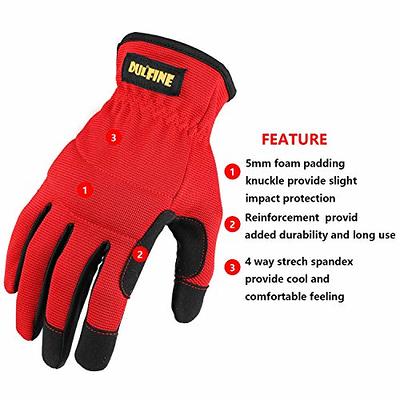 KAYGO Work Gloves for Men, KG125M Mechanic Utility Work Gloves for All Purpose, Excellent Grip, Heavy Duty, Improved Dexterity, Touch Screen,Medium