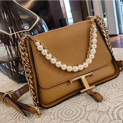 Bag Strap Extender Penta Angel 2pcs 4.7 inch Short Faux Pearl Purse Chain Strap Replacement for Shoulder Cross Body Bag Handbag Crafts (12 cm)