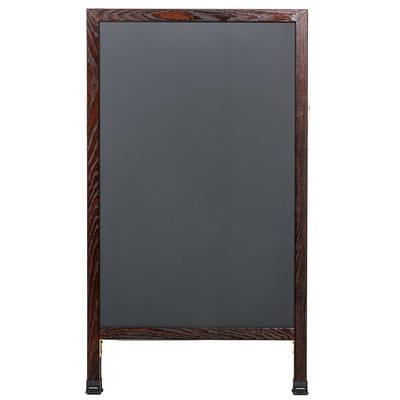 Aarco MA-1B 42 x 24 Cherry A-Frame Sign Board with Black Write On Chalk  Board