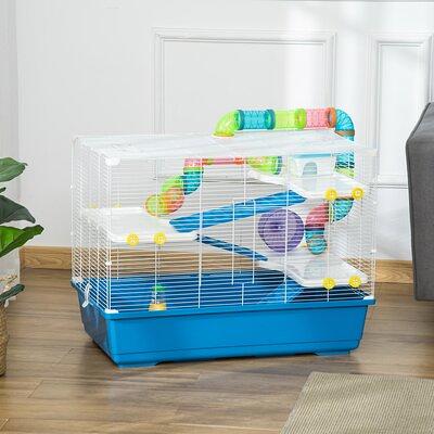 Hamiledyi Portable Hamster Cage 2 Layers Dwarf Hamster Habitat Small Animal  Travel Cage with Exercise Wheel Hamster Enclosure Mouse Cage for Hamsters