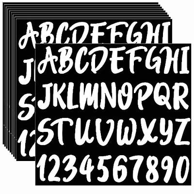  8 Sheets Letter Decals Capital Letter Stickers Black Alphabet Scrapbook  Letters Vinyl Scrapbook Lettering Stickers Adhesive Script Letters for  Mailbox Window Door Cars Trucks (2 Inches, 3 Inches)