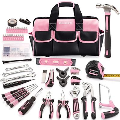 Hi-Spec hi-spec 54pc pink home diy tool kit for women, office & garage.  complete ladies basic house tool box set