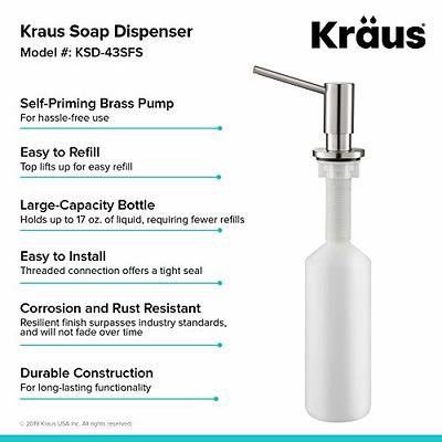 Kraus Spot Free Stainless Steel 17-oz Capacity Deck-mount Soap and