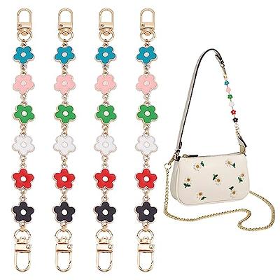 Handbag Chain Straps 2Pcs 10 Inch Bag Replacement Strap Enamel Flower Heart  Charm Purse Handle Extender Short Chain Straps for Women Crossbody Shoulder  Bag Handbag Purse Light Gold 