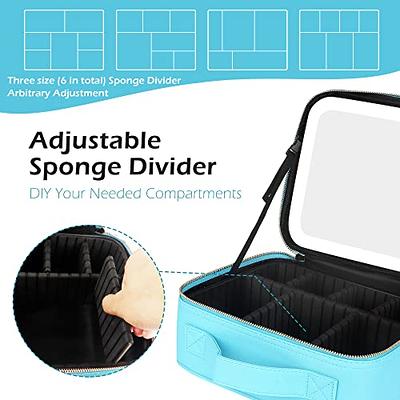 Large Professional Makeup Bag, Travel Cosmetic Train Case Makeup Brush  Organizer with Mirror, 3 Layers Makeup Artist Travel Organizer with  Adjustable