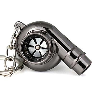 Polished Silver Keyring Black Stainless Steel Hole Flat Key Ring