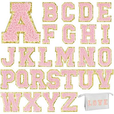 Pink Self Adhesive Chenille Letters Patches