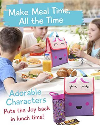 JOY2B Kids Lunch Bag - Insulated Unicorn Lunch Bag Kids with Water Bottle  Holder - Reusable Snack Bags