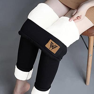 Fleece Lined Leggings Women - High Waisted Thick Warm Soft Pants Tummy  Control Thermal Casual Black Reg & Plus Size
