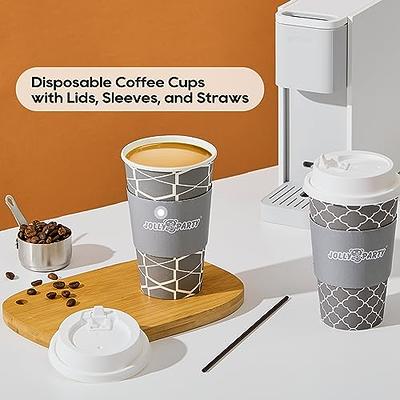 Disposable Coffee Cups with Lids 16 oz (100 Pack) - To Go Paper Coffee Cups  for Hot & Cold Beverages, Coffee, Tea, Hot Chocolate, Water, Juice - Eco  Friendly Cups 100 Count (