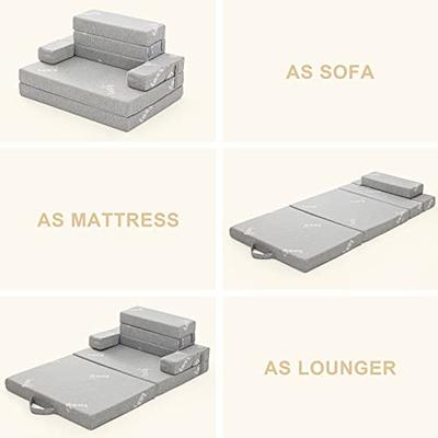 Milliard Tri-Fold Foam Folding Mattress and Sofa Bed for Guests