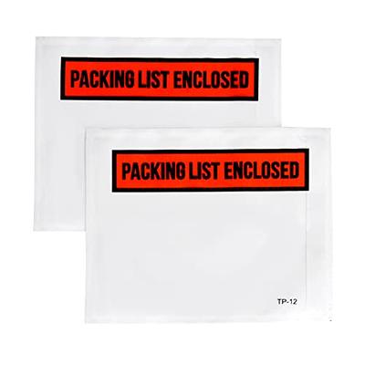 Clear Packing List Envelopes 4.5 x 5.5 Self Adhesive