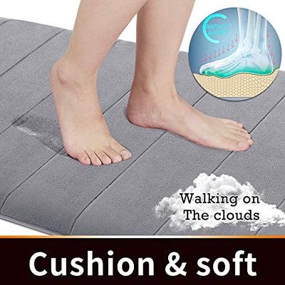 Non Slip Memory Foam Bath Mat Rug, 24 X 17 Inches Taupe Bathroom