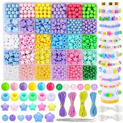 DULEFUN Colorful Beads Bracelet Making Kit with Pony Beads Pearl