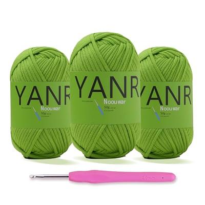 Noouwar 3 Pack Yarn for Crocheting - Crochet and Knitting Yarn for  Beginners with Easy-to-See Stitches - Cotton-Nylon Blend Beginner Yarn for  Crocheting -Autumnal Green - Yahoo Shopping