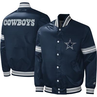 Men's Starter Gray Dallas Cowboys Home Game Satin Full-Snap