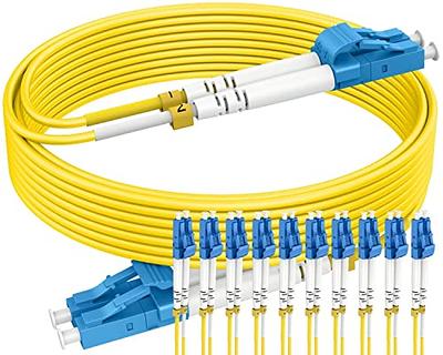 Monoprice Single-Mode Fiber Optic Cable - LC/LC, UL, 9/125 Type, Duplex,  Yellow, 1m, Corning 