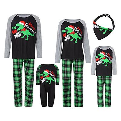 Family Christmas Pajamas Matching Sets Green Plaid Shirt Loose Pants Xmas  Matching Pjs Holiday Home Xmas Family Sleepwear Set