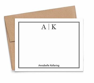 Personalized Two Letter Stationary Monogram Stationary Set FLAT NOTE CARDS,  Personalized Monogram Stationery Set for Women and Men, Office Stationary  with Envelopes, Your Choice of Colors and Quantity - Yahoo Shopping