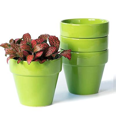 Brajttt 2.5 Inch Succulent Pot with Drainage,Planting/ Flower Pots,Small  Planter for Mini Plant Ceramic Flowing Glaze Base Serial Set with Holes