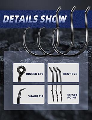 BLUEWING Bent Eye Offset Circle Hooks Fishing Hooks High Carbon Steel Fishing  Hooks Extra Sharp Fish Hooks for Freshwater Saltwater Fishing, Size 9/0,  10pcs - Yahoo Shopping