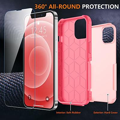 SPIDERCASE Funda diseñada para iPhone 12/iPhone 12 Pro, protección contra  caídas de grado militar de 10 pies, con 2 protectores de pantalla de vidrio