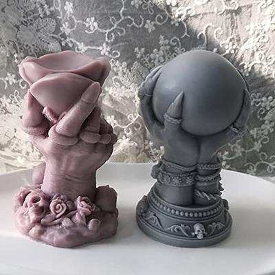 FOGAWA 2 Pieces 3D Rose Candle Molds Round and India