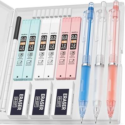 TIESOME Mechanical Pencils, 4Pcs 0.5mm Aesthetic Mechanical Pencils Cute  Pencils for Student Writing, Drawing, Sketching School Office Supplies