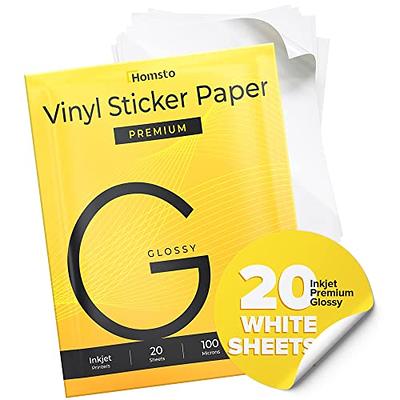 1-Pack JOYEZA Premium Printable Vinyl Sticker Paper Inkjet Printer 20 Sheets  Mat