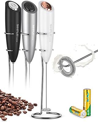 Bonsenkitchen Handheld Milk Frother Electric Hand Foamer Blender for Drink Mixer Perfect for Bulletproof Coffee Matcha Hot Chocolate Mini Battery