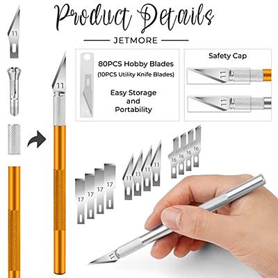 Jetmore 10 Pack Exacto Knife, Stainless Steel Exacto Knife Set, Sharp  Precision Hobby Knife Craft Knife Kit for Pumpkin Carving, DIY, Art,  Cutting