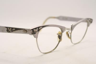 Gray Cat Eye Glasses Vintage 1/10 12K Artcraft Retro Catseye
