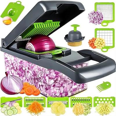  Alligator Vegetable Chopper, Manual Hand Food Chopper with  Container, Perfect Onion Chopper and Salad Chopper, Effortlessly Chop,  Dice & Slice Vegetables