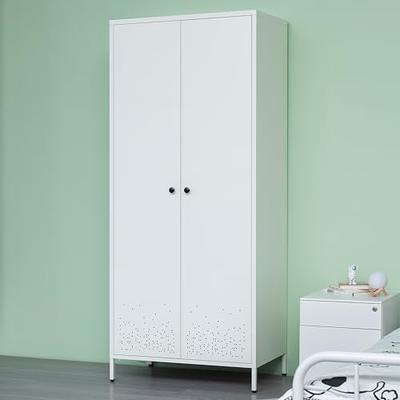 FUFU&GAGA White 8-Door Big Wardrobe Armoires with Hanging Rod, 4-Drawers,  Storage Shelves 93.9 in. H x 63 in. W x 20.6 in. D KF250023-01234 - The  Home