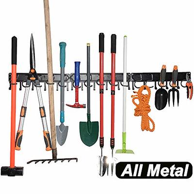YueTong All Metal Garden Tool Organizer,Adjustable Garage Wall