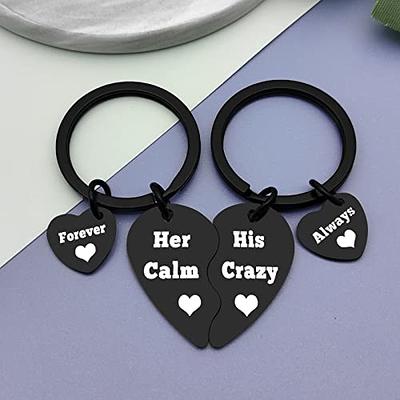 Funny Couple Keychain for Boyfriend Girlfriend Anniversary Jewelry Gift for  Husband Wife Her Calm His Crazy Keyring Set Valentine Day Gift Wedding  Christmas Birthday Engagement Gifts Couple Gifts - Yahoo Shopping