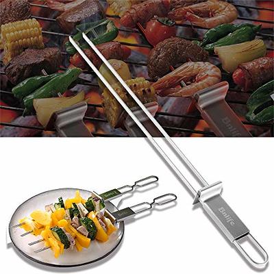 Wood-Handled Grill Tongs, 19.5/50cm Extra Long BBQ Tongs, Heavy Duty  Premium Stainless Steel Metal Tongs with Solid Wood Handles, for Charcoal