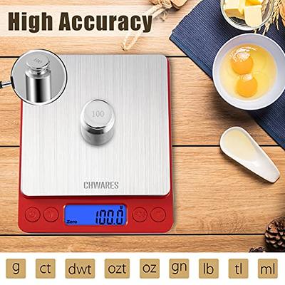 Digital Kitchen Food Scale 3000g/0.1g Multifunction Weight Scale Gram Ounces, Electronic Jewelry Scale High Precision LCD Display/Stainless Steel