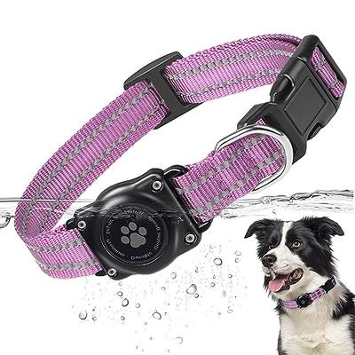 Reflective AirTag Dog Collar,Padded for Apple Air Tag Adjustable Dog Collar  with AirTag Holder Case for Heavy Duty Small Medium Large Dogs 