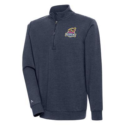 Men's Antigua Heathered Gray San Francisco 49ers Action Quarter-Zip Pullover  Sweatshirt