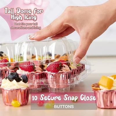 TOFLEN Disposable Sturdy Plastic Hinged Food Containers with Clear Lids (40  Pack) Clamshell Take Out Loaf Containers 7.2x4.7x3 Inches To Go Dessert