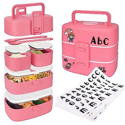 LOVINA Bento Boxes for Adults - 1100 ML Bento Lunch Box For Kids Childrens  With Spoon & Fork - Durable Perfect Size for On-the-Go Meal, BPA-Free and