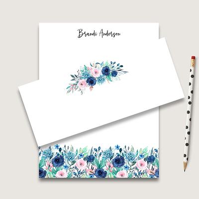 Watercolor Blue Floral Notepad Set, Floral Stationary Paper and Envelopes  Set, Personalized Notepads for Women, Floral Stationery Set for Women,  Custom Stationary Notepad, Size 5.5 x 8.5in, 50 Sheets - Yahoo Shopping