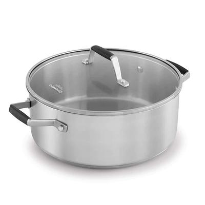 GET Heiss 2.5 Qt. White Enamel Coated Cast Aluminum Round Dutch Oven with  Lid CA-011-AWH/BK/CC