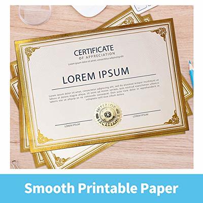 Geographics Optima Gold Blank Award Certificate Paper with Gold Foil Seals,  8.5