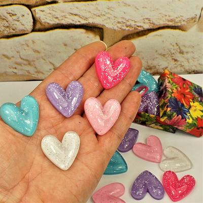 3D Glittery Hearts For Craft Assorted Neon Colors Flatback Heart Cabochons  Cell Phone Case Decor Decoden Charms Small Gift Idea Kids - Yahoo Shopping