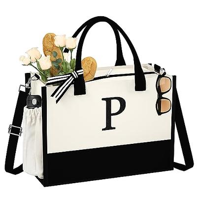  Pursetti Utility Tote with Pockets & Compartments-Perfect  Nurse Tote Bag, Teacher Bag, Work Bags for Women & Craft Tote (Black Daisy)